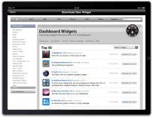 Das Dashboard fürs iPad; die Welt der Widgets
